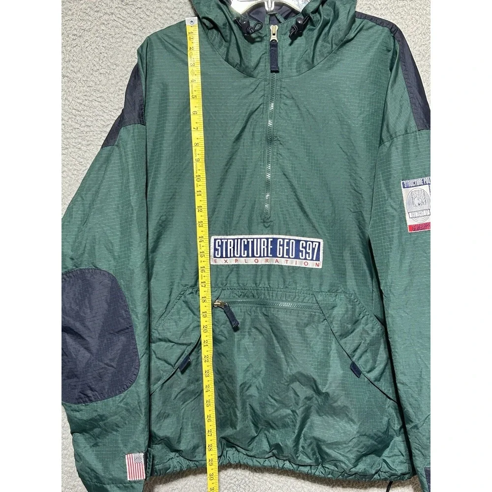 Vintage Structure Geo S97 Exploration 1/4 Zip Pullover Rip Stop Gorpcore‎ Sz XL